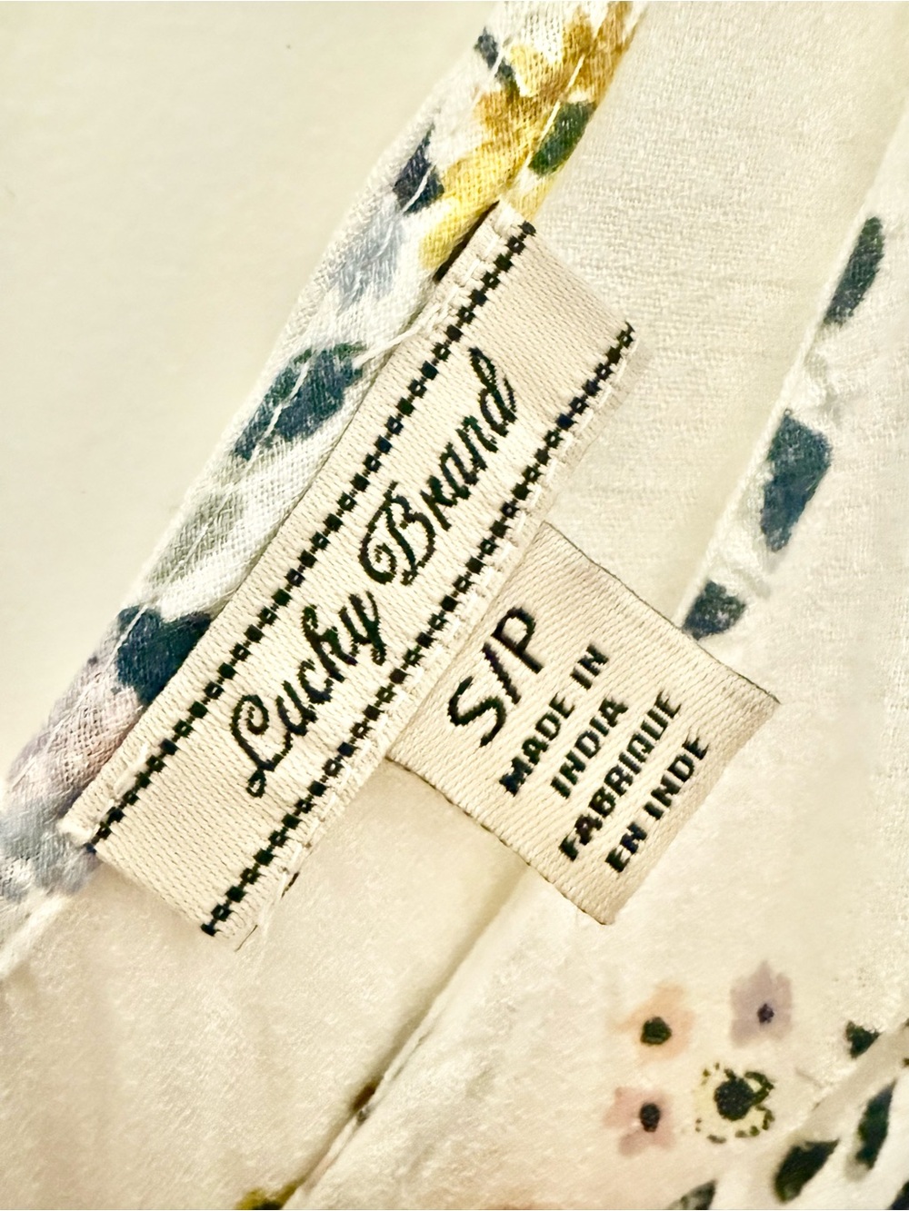 Lucky Brand White Floral Slip Dress with Yellow & Navy Prints - Picture 6 of 7